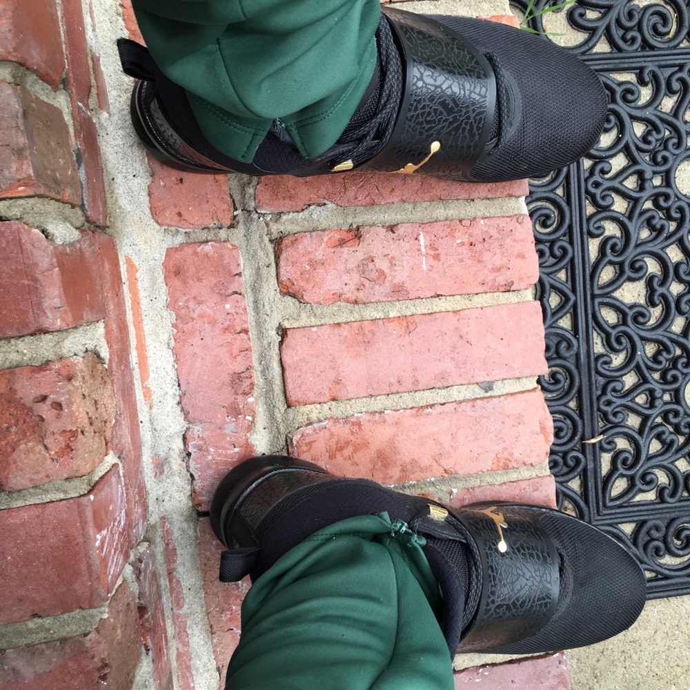 Black and gold Jordan’s